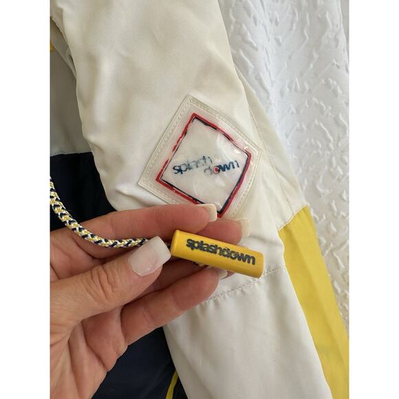 Vintage Mens Medium Sailing Boating Coat 80s Blue White HEAVY Lined England - Picture 15 of 15